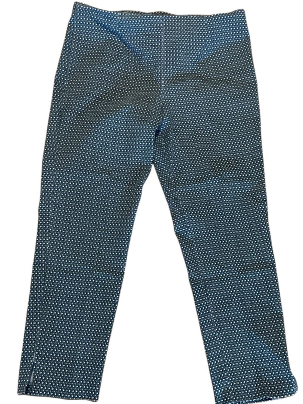 Tribal Stretchy Pants with Navy Blue and White Micro Dot Pattern